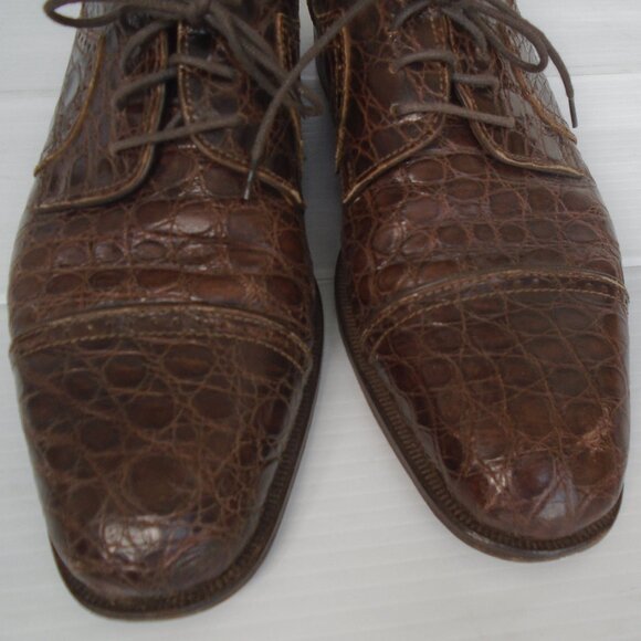 Zelli Genuine Crocodile Dress Shoes Mens Size 9M Brown main image 5